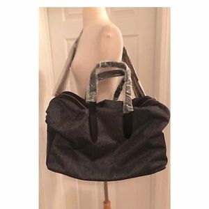 J.CREW OAR STRIPE MARLED NYLON WEEKENDER BAG COAL